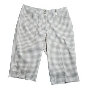 Nike Golf Fit Dry Womens Houndstooth Capri Pants Tan‎ White 377150 Size 8